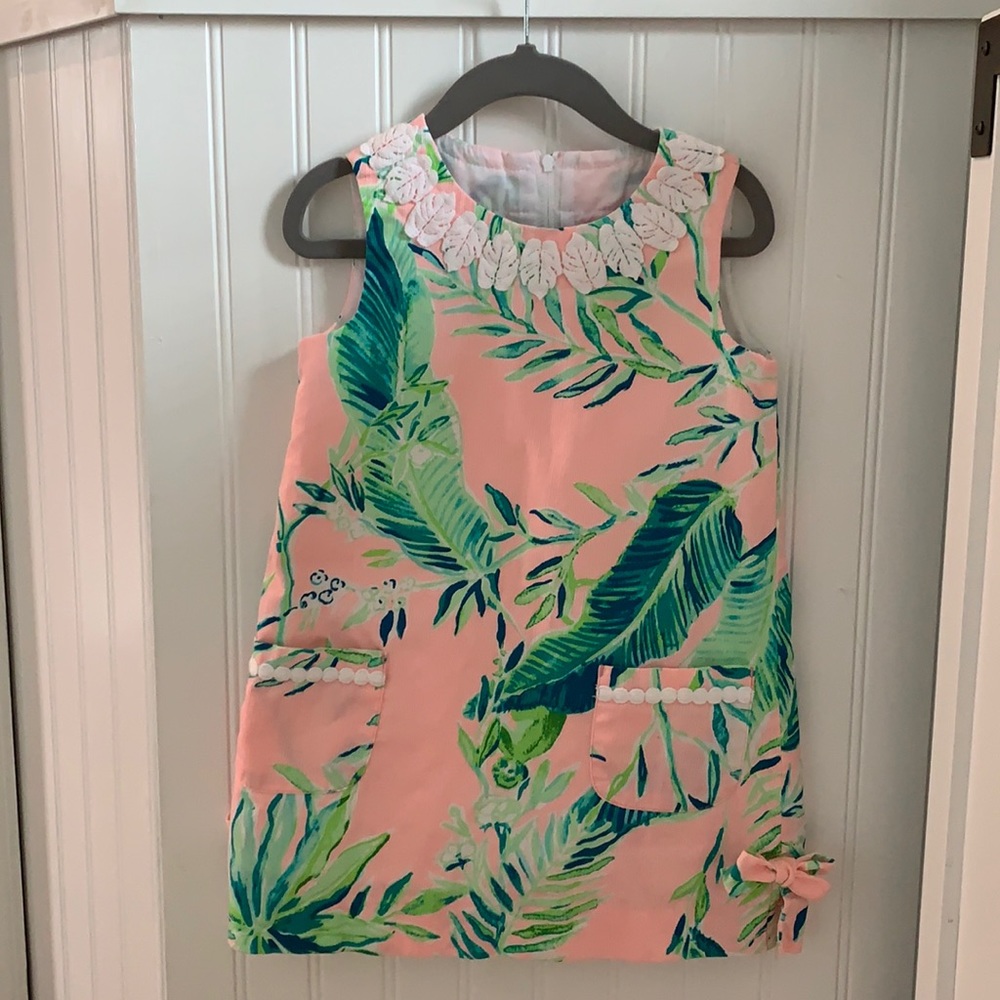 Lilly Pulitzer Girls pink and green shift dress